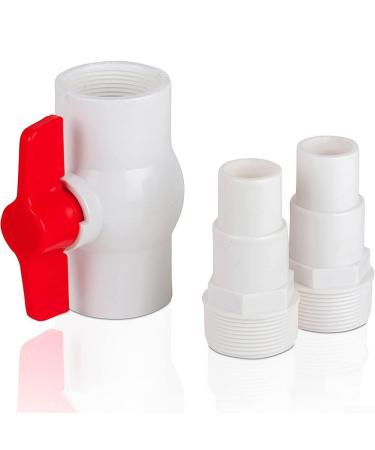 AR512 valve includes 2 adapter threaded connections for hoses with 38 and 32 mm diameter pool shut-off valve