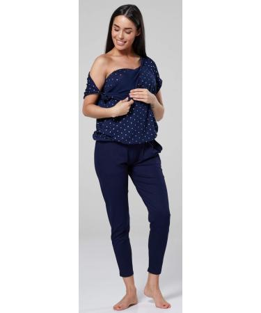 HAPPY MAMA Maternity Breastfeeding Lounge Set 1024p 10 Navy With Stars - Buy Online on SooperMarket.com