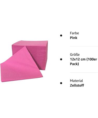 Sellaviva Pink Cocktail Napkins - 2-Ply 24x24cm 100 Pack - Perfect for Parties BBQs & Celebrations - Single-Use Coasters - Buy Online on SooperMarket.com