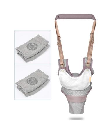ORANGEHOME Baby Walker Toddler Walking Harness Helper and 2 Pair Knee Pads Adjustable Standing Up and Walking Learning Helper for Toddler 7-24 Months-Gray Grey