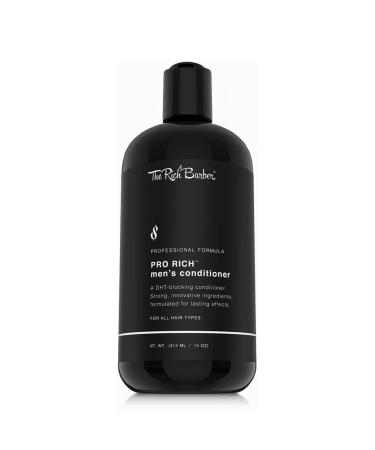 The Rich Barber Pro Rich Conditioner - Men's DHT Blocker Conditioner for Thinning Hair and Hair Loss - Male Hair Care Products Suited for All Hair Types - Natural Oud Wood Fragrance 14oz Men's Conditioner 14oz.