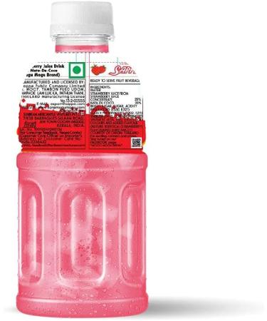 Mogu Mogu Strawberry Juice with 25% NATA De Coco | Energy Booster Drink | Full of Fruit Fibres | No Added Preservatives and Colours -300ml (Pack of 6) - Buy Online on SooperMarket.com