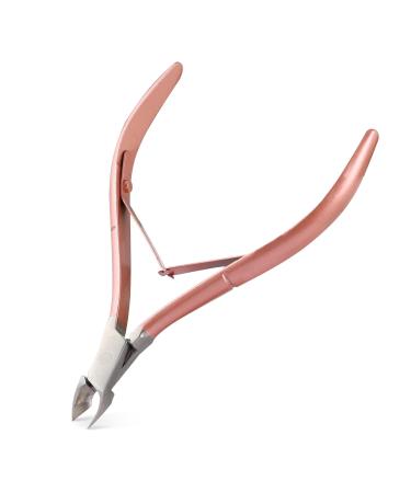 Cuticle Trimmer with Cuticle Pusher Cuticle Remover Cutter Nipper and Cuticle Nail Pusher Peeler Scraper Durable Dead Skin Clipper Manicure Pedicure Tools (Rose-Gold)