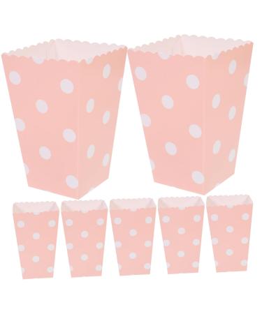 HOMSFOU 24pcs Boxes Popcorn Holder Popcorn Cartons Container Stripe medium Pink