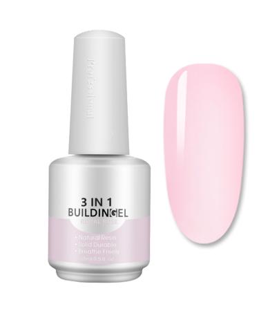 Builder Gels Nail Extension Gel 5 In 1 Pink Strengthening Gel Base Gel Color Gel Nail Polish Foundation Gel Rhinestones Glue Gel For Nail Art (01 Light pink)