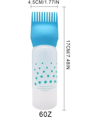 Lesunbak Root Comb Applicator Bottle Oil Applicator for Hair Dye Hair Dye Brush Bottle Lightweight Oil Bottle Applicator Brush for Hair Dyeing Scalp Blue - Buy Online on SooperMarket.com