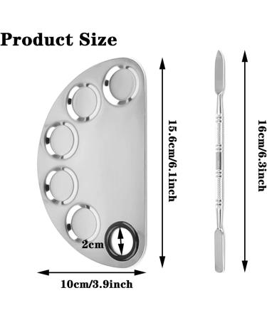 Tsathoggua Professional Makeup Palette And Spatula Upgrade Mixing Make Up Palette Stainless Steel Cosmetic Palette With Spatula For Mixing Makeup Cosmetics Or Nail Art - Buy Online on SooperMarket.com