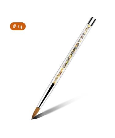 Premium #14 Kolinsky Sable Acrylic Nail Brush - Zobelhaar Nail Art Tool for Gel Manicure & Polish - Buy Online on SooperMarket.com