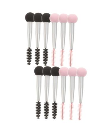 Baluue 12 Pcs Sponge Makeup Brush Makeup Sponge Eyebrow Sponge Brush Make up Sponge Mascara Aluminum Tube