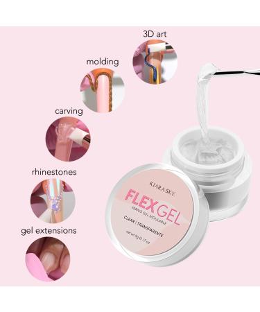 Kiara Sky Flex Gel - Clear Transparent Molding Gel for Professional Nail Art – International Shipping Available - Buy Online on SooperMarket.com