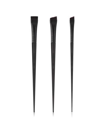 Fine Angled Eyeliner Brushes Fine Point Eye Liner Brush Angled Eyebrow Concealer Brush Set of 3  Ultra Thin Makeup Brush Tool Gel Eyeliner Brush for Precision Eye Liner Brows