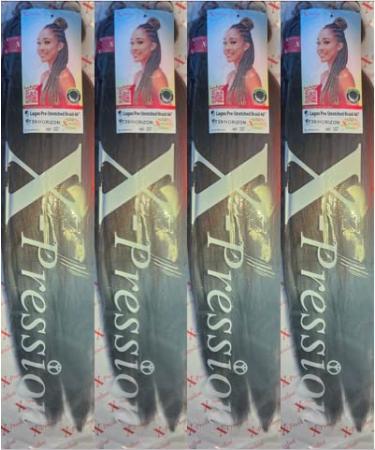 x-pression Colour T39/Horizon 4 PACK XPRESSION LAGOS BRAID Pre-Pulled Hair Extension 46'' Pack (2 IN A PACK) (Colour T2/Horizon) Limited availability Black and Horizon Black and Horizon 46 inch