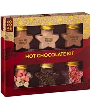 6Pk Chocolate Stars Jars Kit Selection - Flavoured Hot Chocolate Set - Treat For Lover's - Cozy Winter Indulgence - Delights Sweet Comfort in Every Sip - Star-Shaped Chocolates