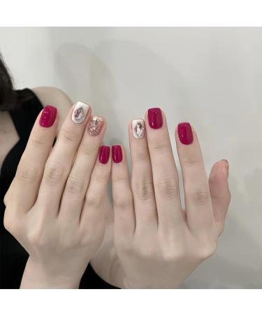 Wearing nail art nail patches for autumn and winter appearing white and purple with pearl gloss The nail patches are detachable (Color : B Size : Gold plated sealant glue version) 1 count (Pack of 1) B - Buy Online on SooperMarket.com