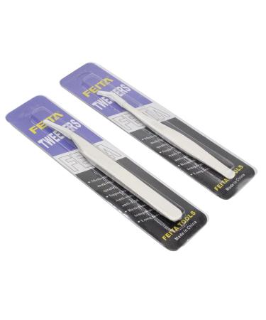 Feita Professional Stainless Steel Volume Eyelash Extension Tweezers - Angled & Curved Precision Tools for 3D-6D Lashes & Hair Removal (Set of 2) - Buy Online on SooperMarket.com