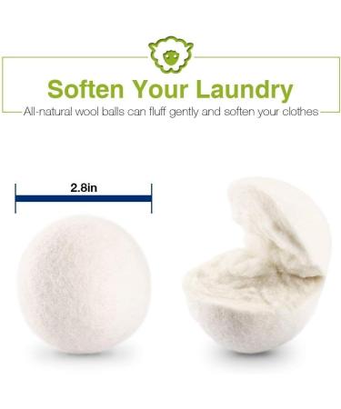 Sopito XL Wool Dryer Balls - 6pcs Set | Reduce Drying Time & Wrinkles | Static & Tangle-Free Laundry | Softens Fabric & Fluffs Clothes | Premium Natural Wool - Buy Online on SooperMarket.com