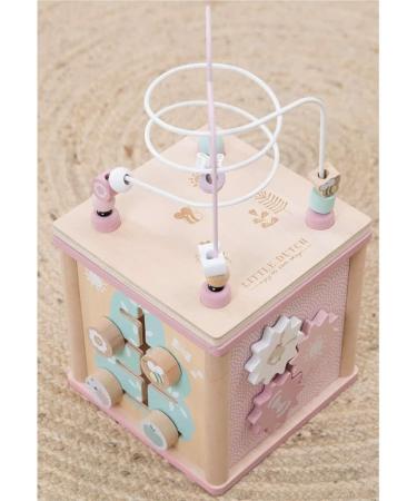 Little Dutch 4427 Wooden Activity Cube - Adventure Pink | Enhance Motor Skills & Fun Playtime for Kids - Buy Online on SooperMarket.com