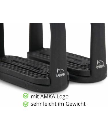 Compositi Amka Plastic Stirrup Profiles for Children & Adolescents - Shock Absorbing Moisture-Resistant Black Elastomer Insert | International Shipping - Buy Online on SooperMarket.com