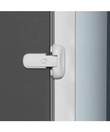 BABY DROM Home Refrigerator Fridge Freezer Door Lock - Child Proof Fridge Lock - Easy to Install and Use 3M Adhesive no Tools Need or Drill White