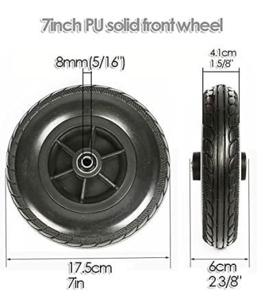 Wheelchair Front Wheel 7Inch Wheelchair Front Wheel Replacement 2Pcs Solid Tire Wheel Wheel Assembly for Wheelchair 5/16" (8 Mm) Bearing/Black/17.5Cm/7Inch 17.5Cm/7Inch Black - Buy Online on SooperMarket.com