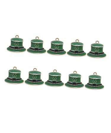 EXCEART Earrings 20 pcs Shamrock Ornament Novel Four- Shape Keychain Sequins Bead Alloy Making Home Green