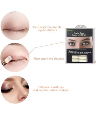 Double Eyelid Tape Stickers Eyelid Correcting Strips Instant Eyelid Lift Strips for Hooded Droopy Uneven Mono-eyelids Sticky on Both Sides - Buy Online on SooperMarket.com