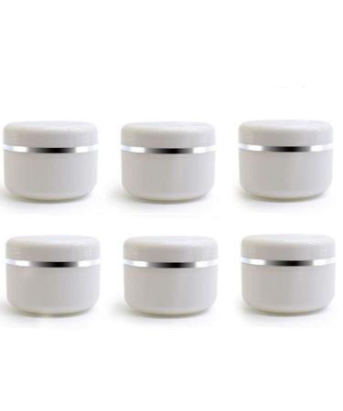 100 ml white silver border empty refillable cosmetic plastic doses with Dome Lid Make-up Face Cream Lip Balam Lotion Service Natural Counter 100ml/3.34oz