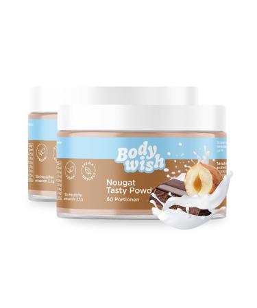 Bodywish - Nougat Tasty Powder - low -calorie taste powder |Natural taste - sugar substitute nutrition |2 x 150gr - Nougat aroma nougat 2 x 150 gr