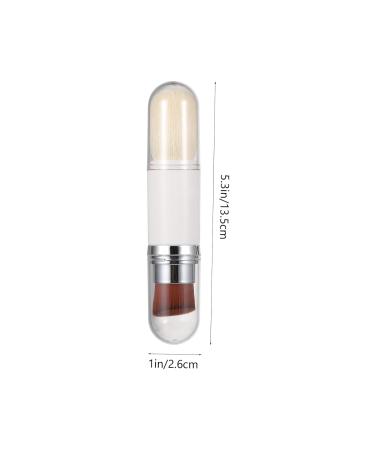 Telescopic Makeup Brush | Dual-Head Foundation & Blush Brush for Flawless Application | 13.5x2.6cm - Silver - Buy Online on SooperMarket.com