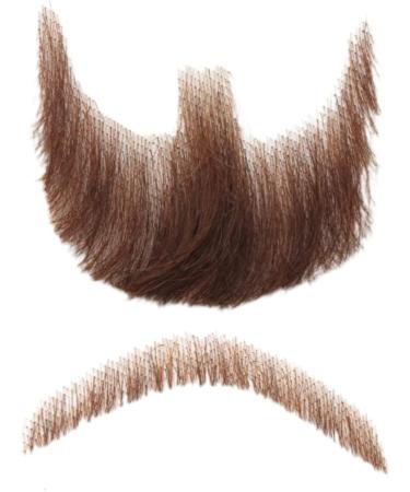 Fake Mustache Face Beard for Adults Realistic Makeup Costume Lace Man Beards Brown for Halloween Costumes - Buy Online on SooperMarket.com