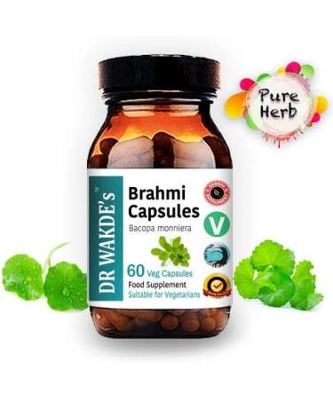 DR WAKDES Brahmi Capsules - 60 Vegan Ayurvedic Supplement for Mental Clarity & Focus | Bacopa Monnieri Herbal Natural Remedy - Buy Online on SooperMarket.com