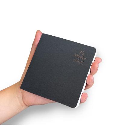 Square 3.9X3.9" 300gsm Portable Watercolor Paper Pad Journal 60pgs (30 Sheets Front Back 2 Textures) Travel Size for Calligrapher Watercolour Watercolor Sketch Book Water Color Paper Notebook Black