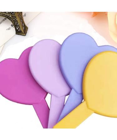 Minkissy Cosmetic Mirror Handheld Heart Shaped Cosmetic Mirror Portable Travel Mirror for Women 3 Pieces (Pink) - Buy Online on SooperMarket.com