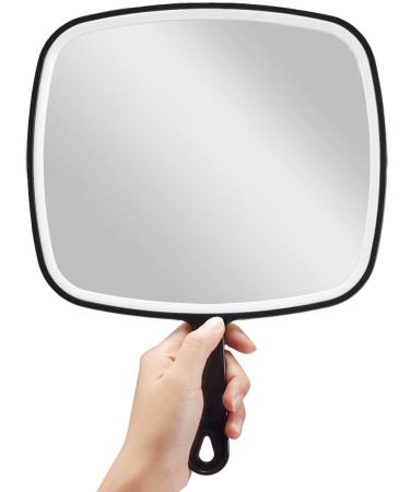 OMIRO Hand Mirror, Extra Large Black Handheld Mirror with Handle, 12.4" L x 9" W X-Large