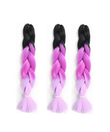 6 Packs Eunice Jumbo Hair Extensions - Colorful Kanekalon Ombre 2Tone 61cm for Crochet Box Braids - Disory - Buy Online on SooperMarket.com
