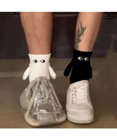 Balleenshiny Funny Magnetic Suction 3D Doll Couple Socks - Unisex One Size 2 Pairs White - Buy Online on SooperMarket.com