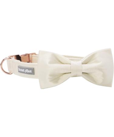 Lionet Paw's Wedding Dog Collar - Comfortable Silk White with Removable Fly for Small Dogs Neck 25-40cm Perfect for Special Occasions | International Shipping - Buy Online on SooperMarket.com