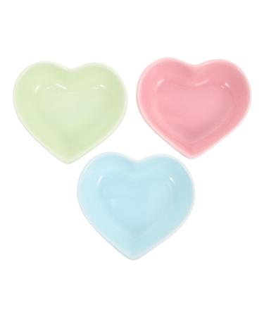 Hamster Ceramic Bowl Heart-Shaped Water Dish Anti-Turning Food Bowl Food Splashing and Chewing Feeding Dish for Hamster Gerbil Hedgehog Rat Rodent 3pcs