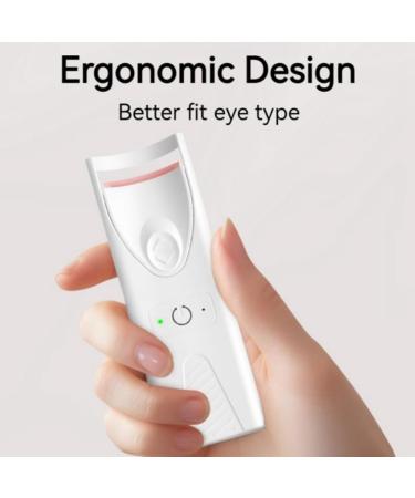 MRNHA White YJ02 Eyelashes Curls Portable Small Electric Heated Eyelash Curler Long Lasting Electric Heated Comb Makeup Tool - Buy Online on SooperMarket.com