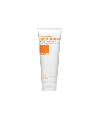 LATHER Bamboo Silk Foaming Cleanser - Foaming Face Wash for Oily & Acne Prone Skin - Gentle Exfoliating Face Scrub - 4 Fl Oz