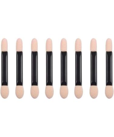 10pcs Disposable Double End Eyeshadow Brush Sponge Tip Oval Eyeshadow Applicator Black - Buy Online on SooperMarket.com