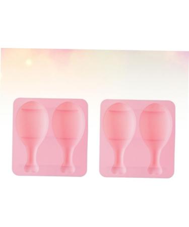 HOMSFOU 4 Pcs Silicone Molds Fondant Molds De para Gelatinas Silicone Cake Mold Silicone Baking Mold DIY Baking Molds Complementary Food Drumstick Pinkx2pcs 15.8*14.9 CMx2pcs - Buy Online on SooperMarket.com