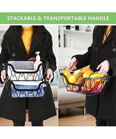 Fruit Basket Bowl 2 Tier Metal Fruit Basket Display Stand Vegetables Fruits Bread Counter Storage Organizer Kitchen Bathroom Decoration Fruit Bowls - Buy Online on SooperMarket.com