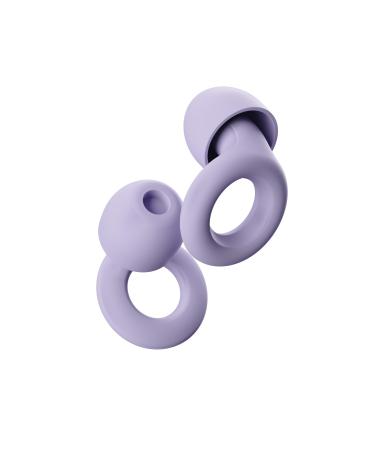 Loop Quiet - earplugs for sleeping - soft reusable silicone hearing protection + 8 attachments in XS/M/L - noise reduction at SNR 24DB & NRR 14 - also for travel & concentration - Violet