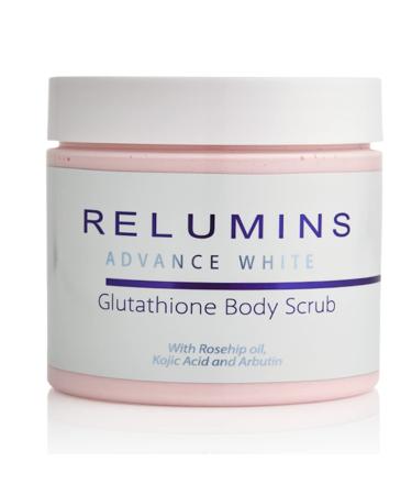 Relumins Premium Brightening Scrub with Glutathione Arbutin Rosehip & Kojic Acid - Intense Skin Brightening Body Exfoliant for Radiant Smooth Skin - 400ml Size