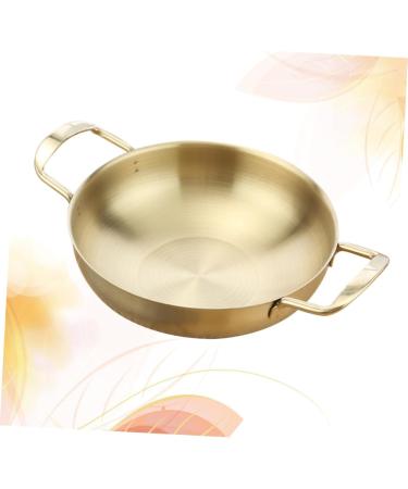Alipis 2pcs Skillet Pan Woks and Stir Fry Pans Stainless Stock Pot for Soup Stainless Steel Dinner Plates Chinese Wok Nonstick Stovetop Wok Korean Noodle Ramen Pot Non- Italy Non Stick Size 1x2pcs Goldenx2pcs - Buy Online on SooperMarket.com