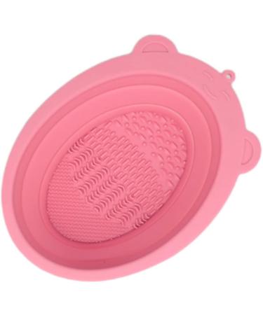 Makeup Brush Cleaning Mat Foldable Brush Cleaner Bowl Silicone Brush Cleaner Pad for Sponge Pink Cleaning pads - Buy Online on SooperMarket.com