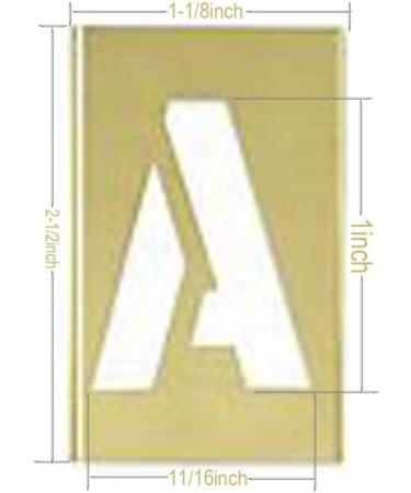 Deezio 1 Brass 46 Pieces Interlocking Stencil Set of Numbers and Letters Kit 1inch(46piece) - Buy Online on SooperMarket.com
