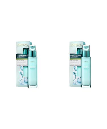 L'Or al paris moisture fluid hydra genius aloe water hydration and freshness for normal skin up to combination skin with aloe water and hyaluronic acid 70ml (pack with 2) 140 ml (2 pack) normal skin up to combination