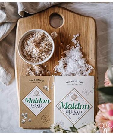 Smoked Maldon Sea Salt Flakes - 4.4 oz (125g) â€“ Handcrafted Gourmet Pyramid Crystals, Kosher, Natural - 2 Count - Buy Online on SooperMarket.com